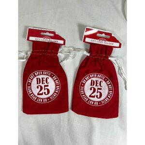 Red Christmas Gift Card Holders Do Not Open Until Dec 25 Drawstring Pouch